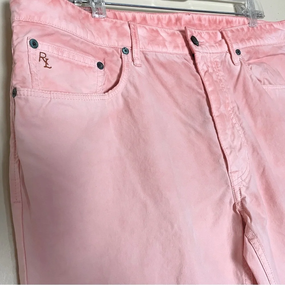Polo Ralph Lauren Varick Slim Straight Leg Jeans Men's 36 X 30 Pink Dye Vacation